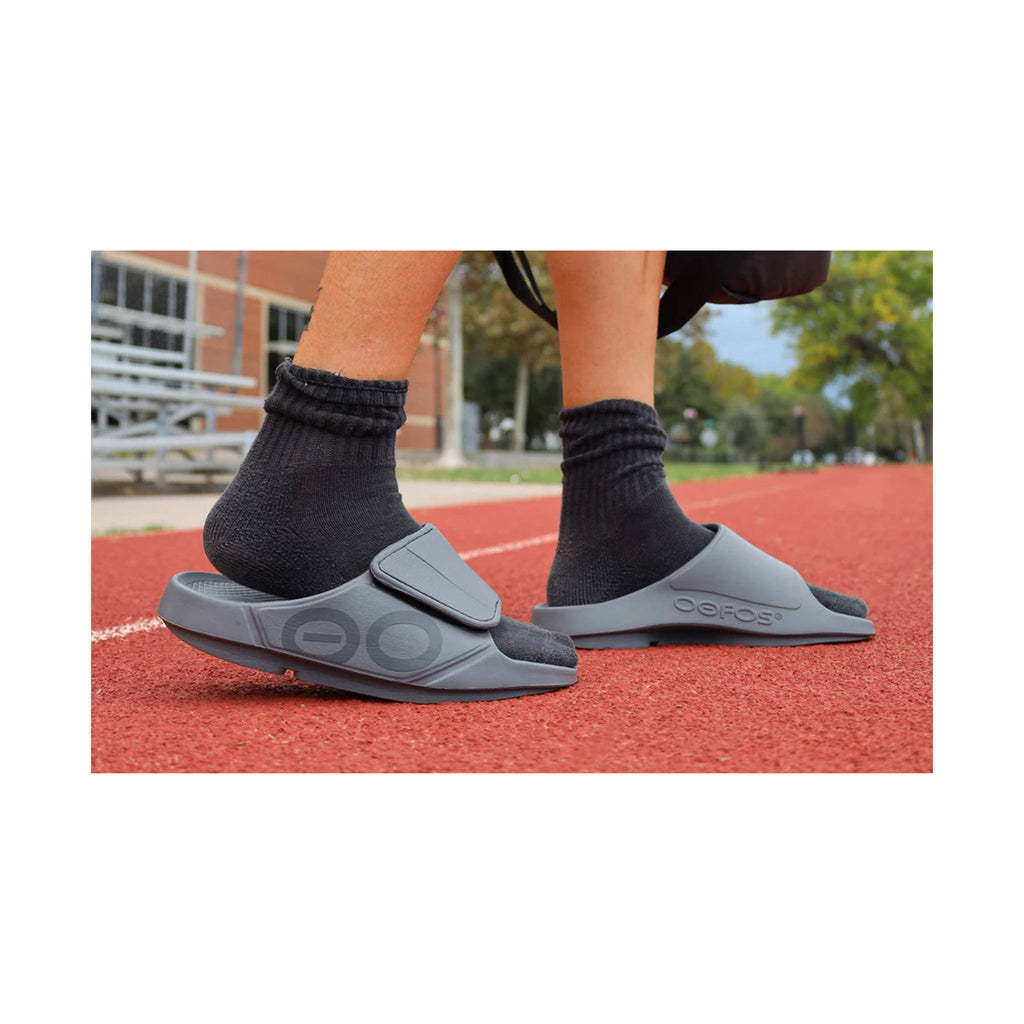 OOfos OOahh Sport Flex Slide - Slate - Lenny's Shoe & Apparel