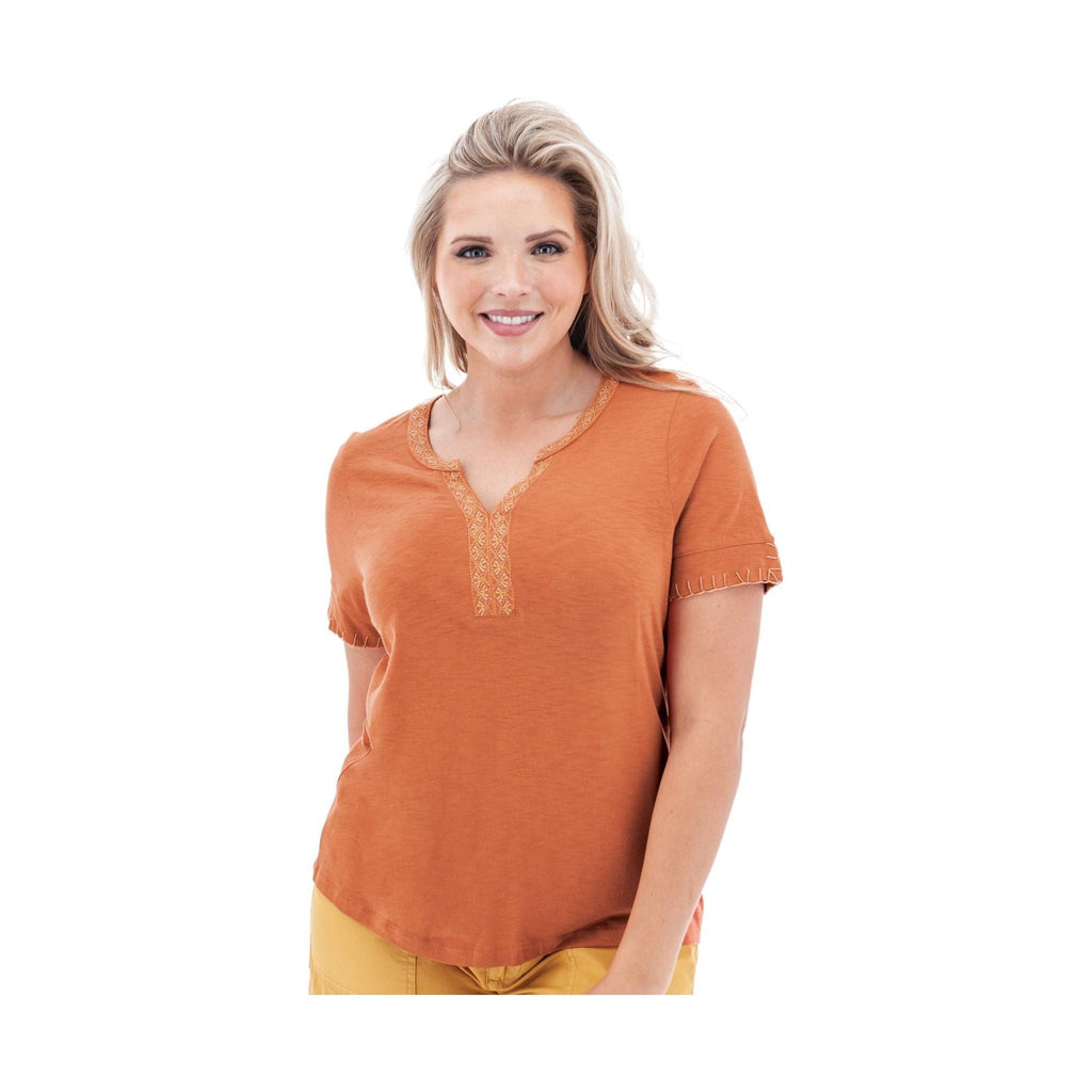 Aventura Women's Ellis Short Sleeve Top - Ginger Spice - Lenny's Shoe & Apparel