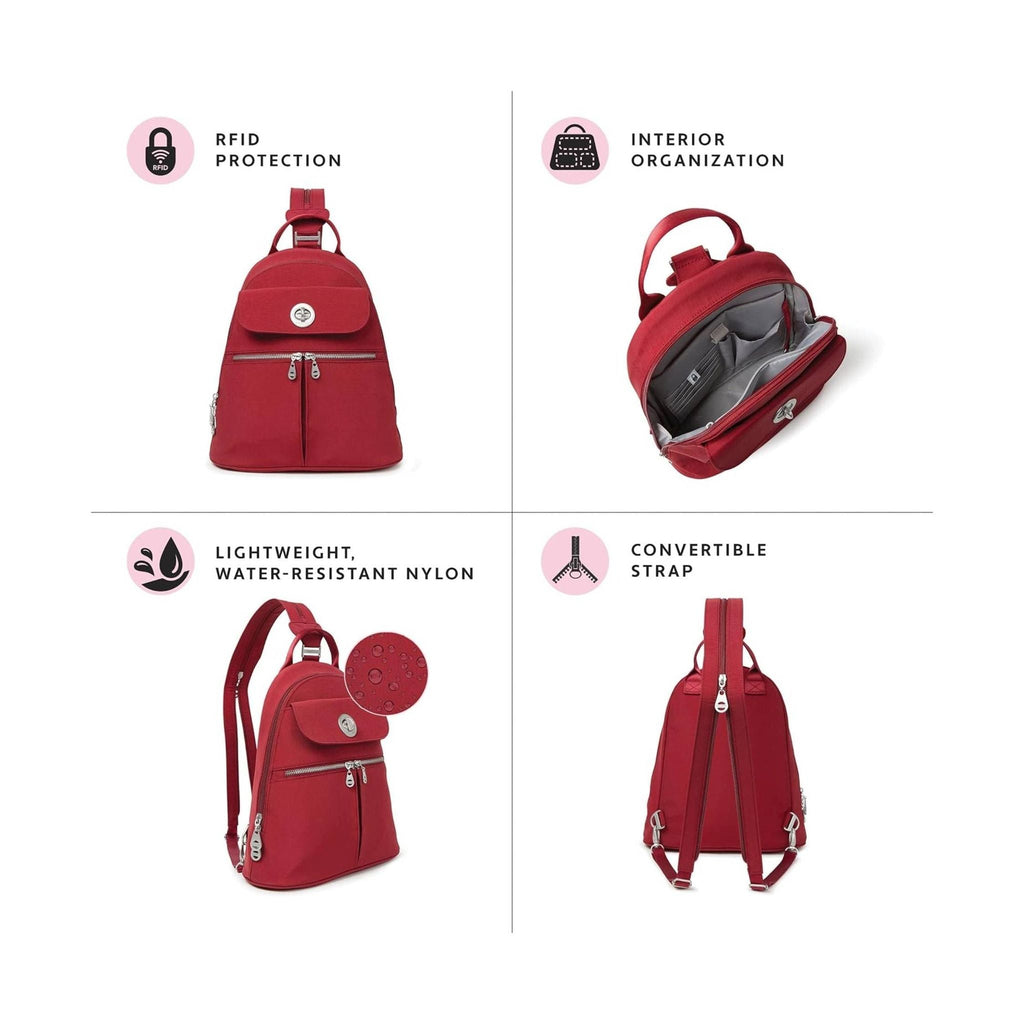 Baggallini Women's Naples Convertible Backpack - Ruby Red - Lenny's Shoe & Apparel