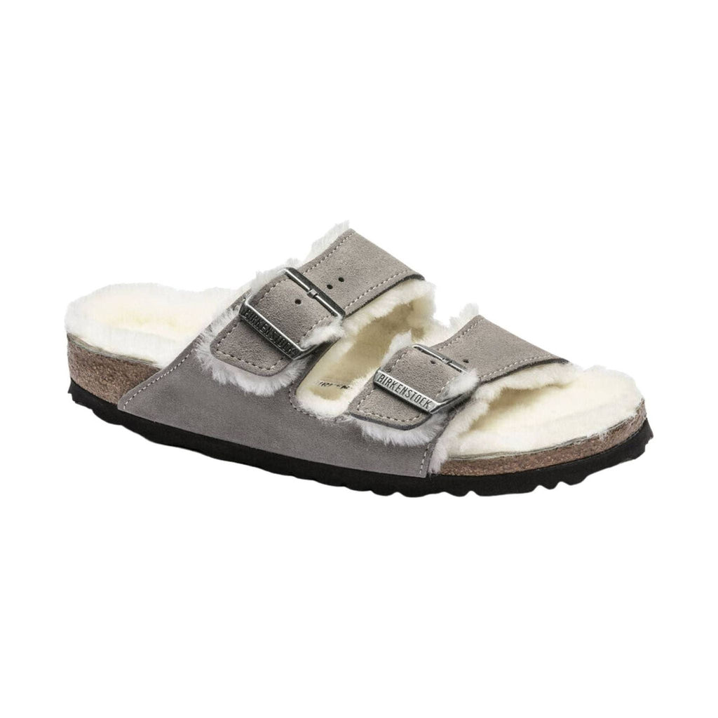 Birkenstock Arizona Shearling Sandal - Stone - Lenny's Shoe & Apparel