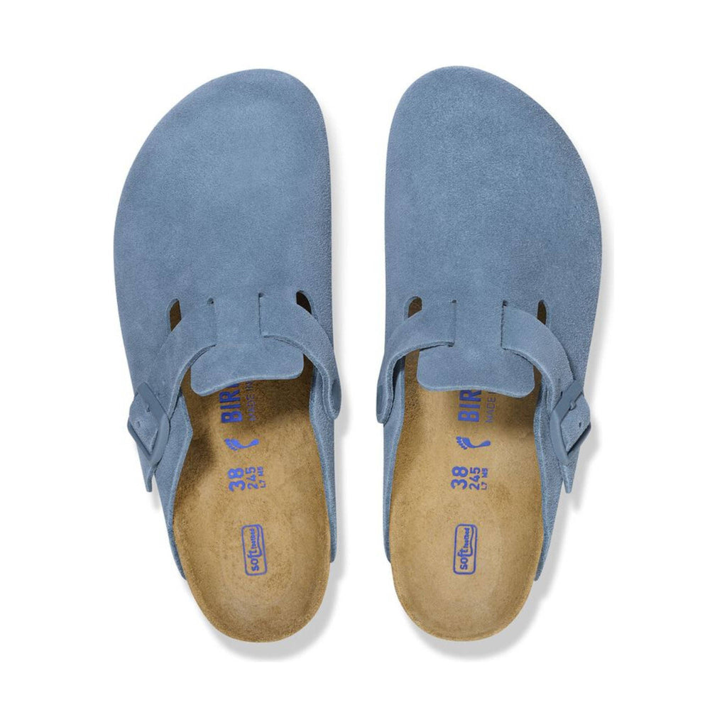 Birkenstock Boston Soft Footbed Suede Leather Clog - Elemental Blue - Lenny's Shoe & Apparel