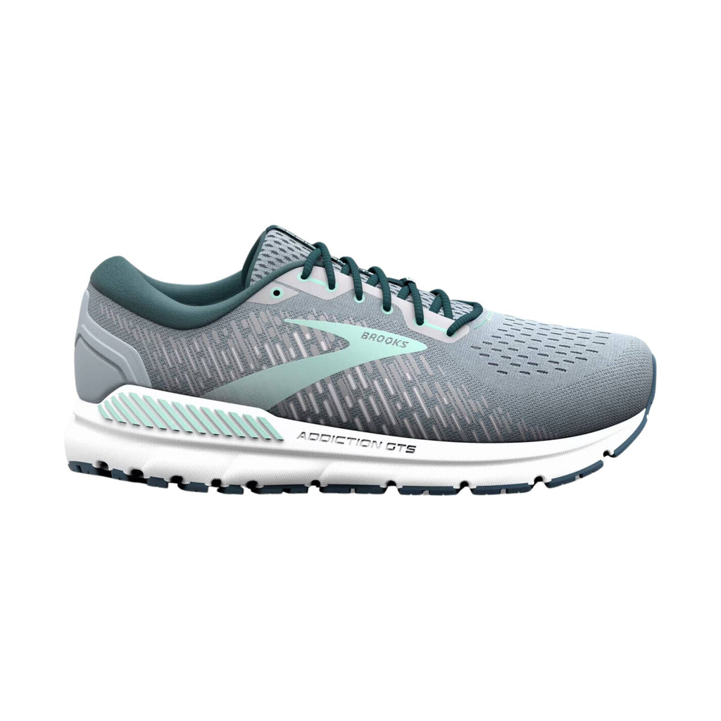 Brooks Women's Addiction GTS 15 Road Running Shoes - Grey/Navy/Aqua - Lenny's Shoe & Apparel