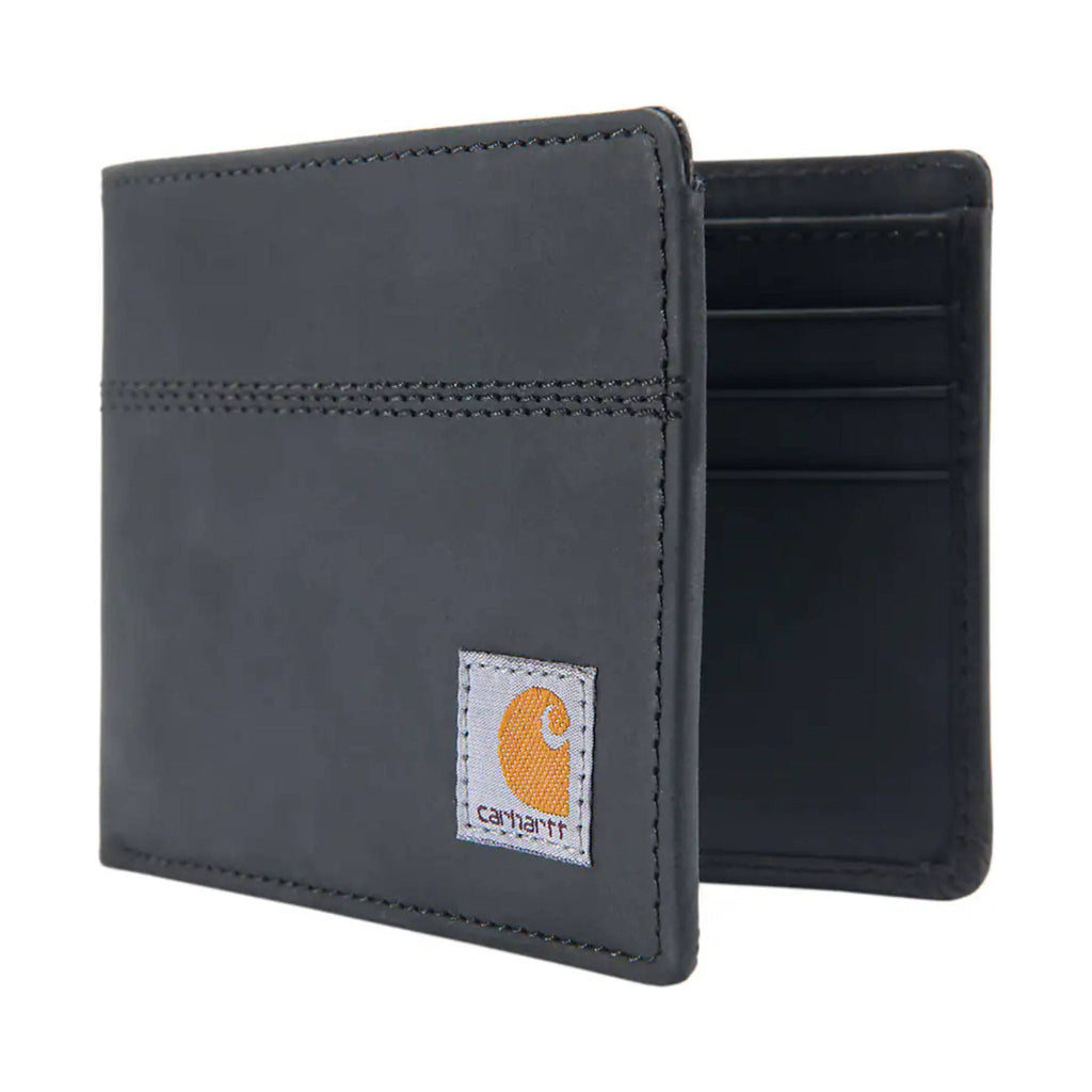 Carhartt Saddle Leather Bifold Legacy Passcase Wallet - Black - Lenny's Shoe & Apparel