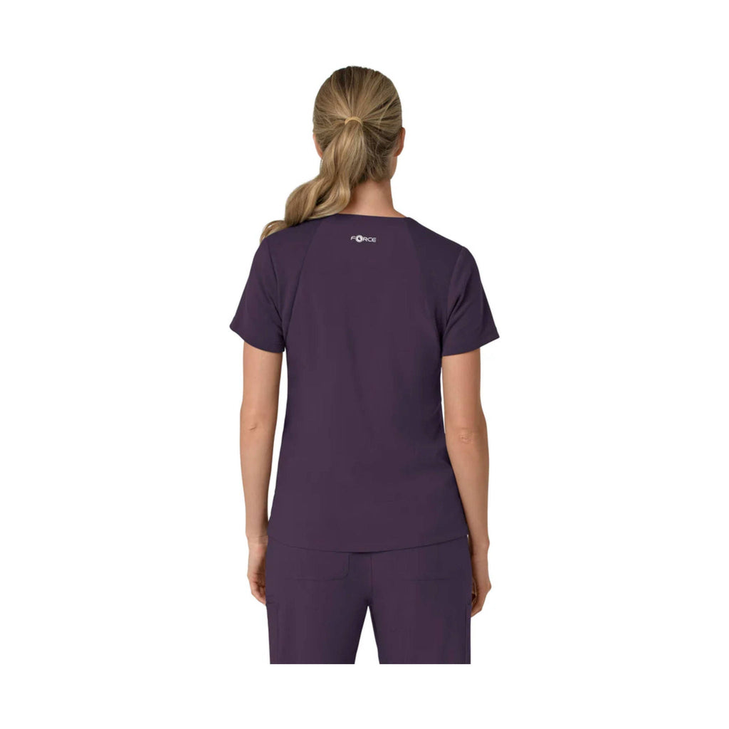 Carhartt Women's Force Cross Flex Panel V Neck Scrub Top - Black Plum - Lenny's Shoe & Apparel