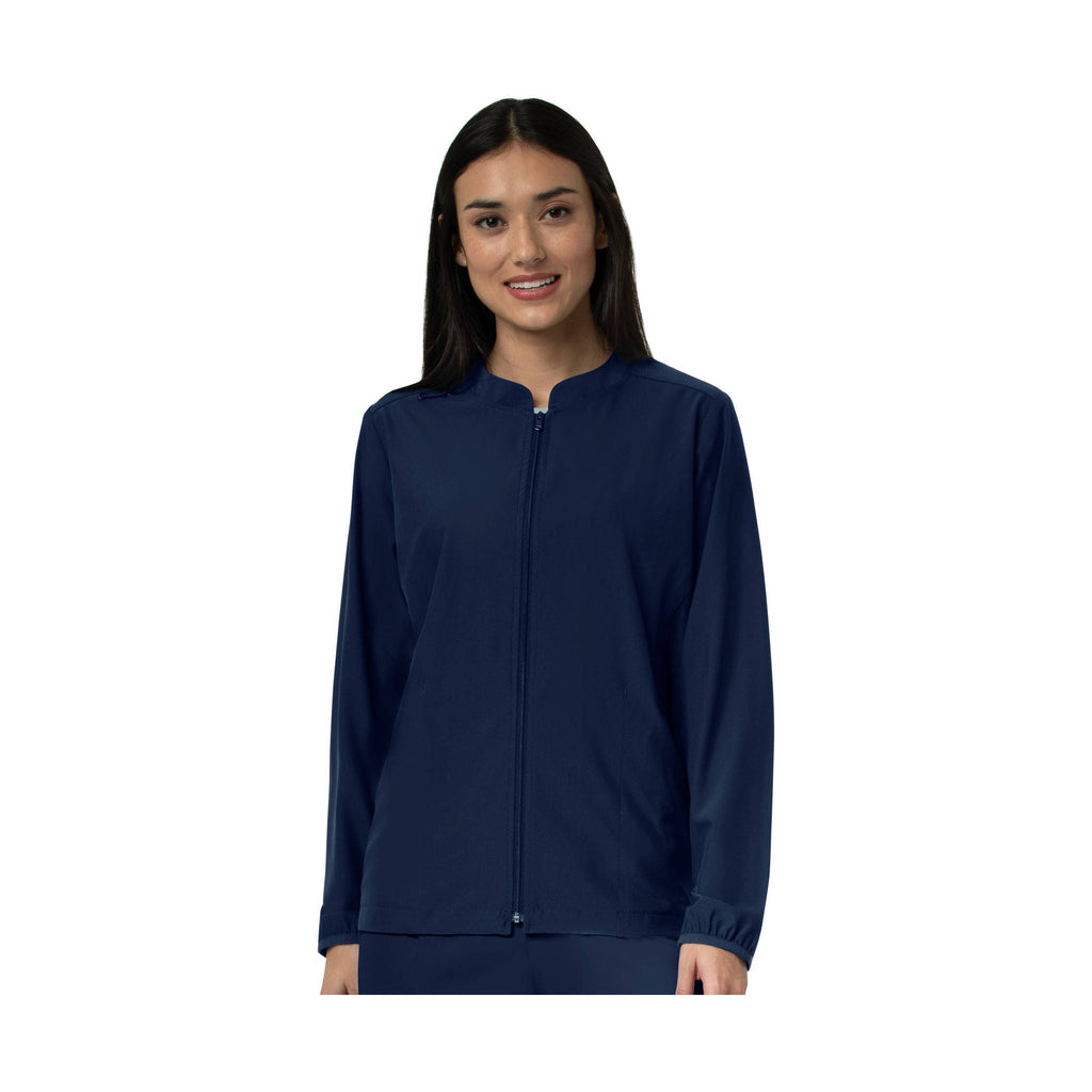 Carhartt Women's Front Zip Scrub Jacket - Navy - Lenny's Shoe & Apparel