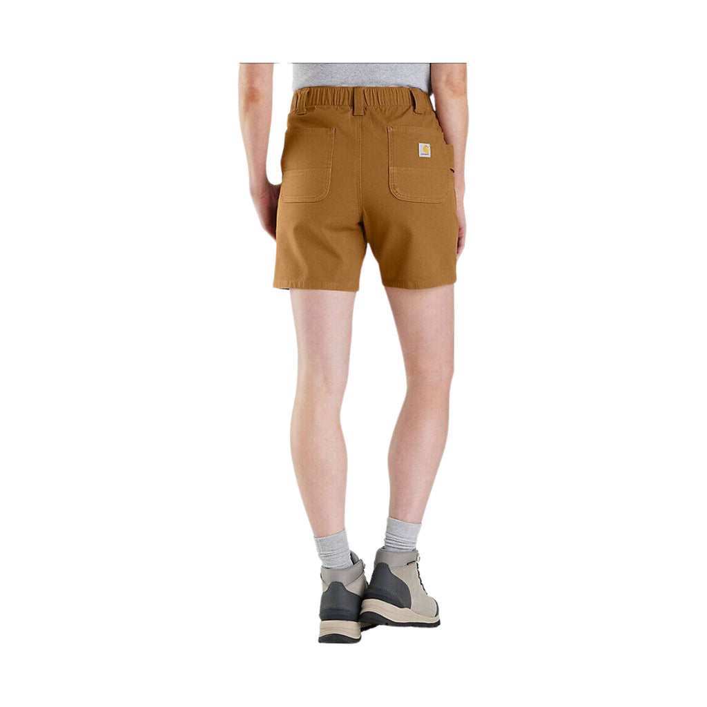 Carhartt Women's Rugged Flex Relaxed Canvas Work Short - Brown - Lenny's Shoe & Apparel