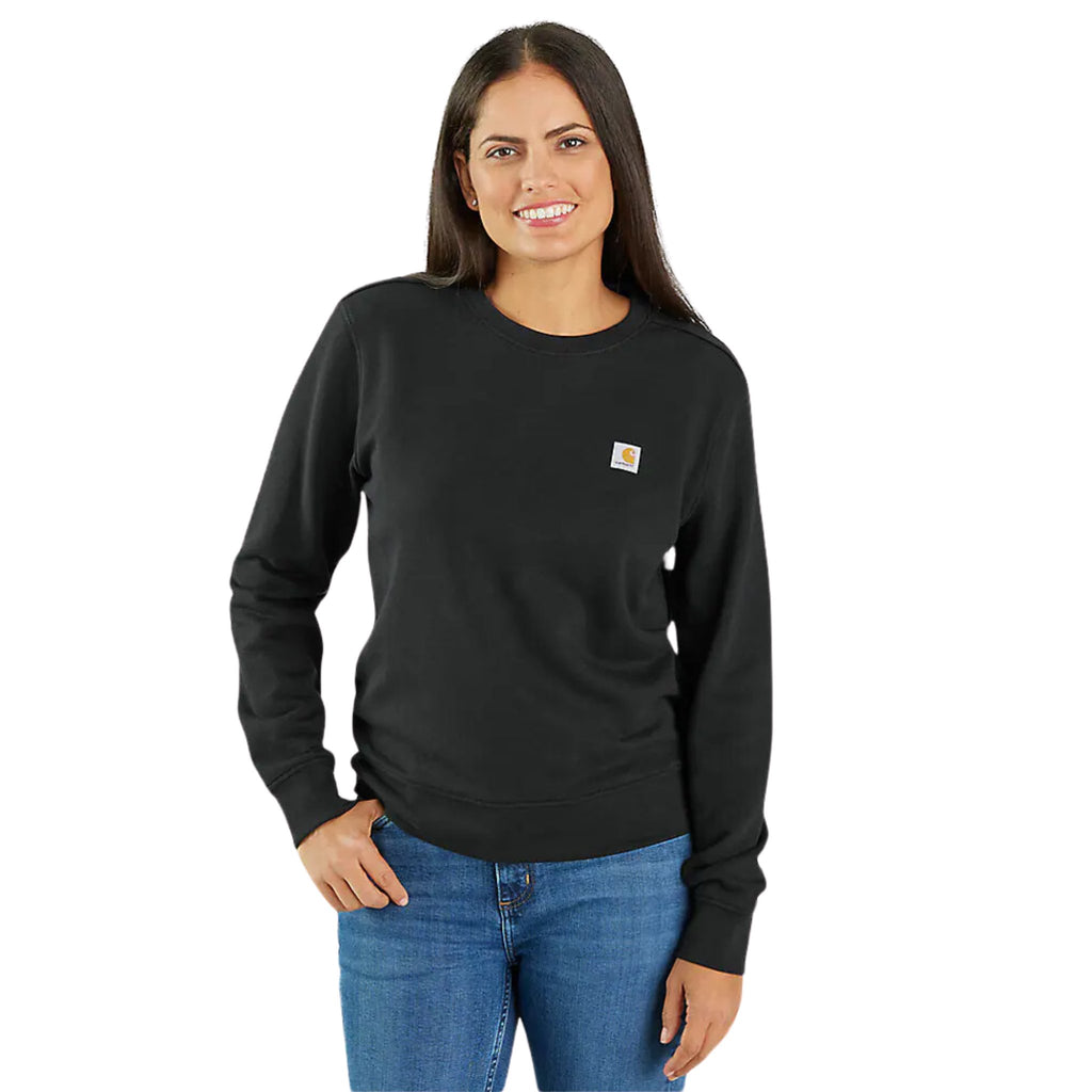 Carhartt Women's Tencel Fiber Series Relaxed Fit French Terry Crewneck Sweatshirt - Black - Lenny's Shoe & Apparel