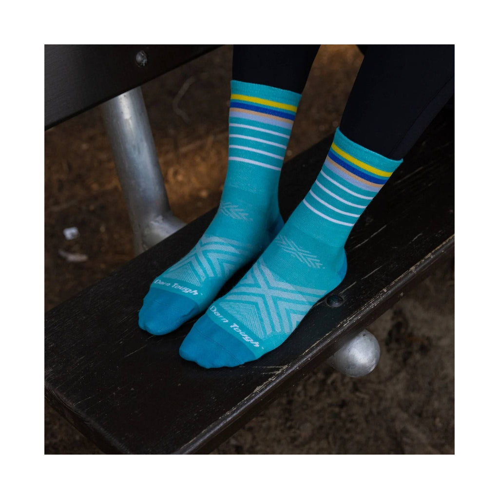 Darn Tough Vermont Women's Stride Micro Crew Ultra-Lightweight Running Sock - Teal - Lenny's Shoe & Apparel