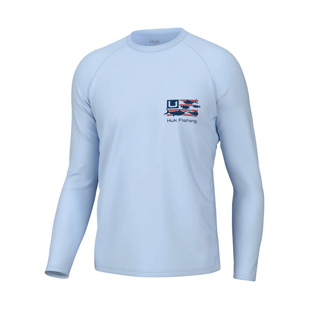 Huk Men's Trophy Flag Pursuit Performance Shirt - Ice Water - Lenny's Shoe & Apparel