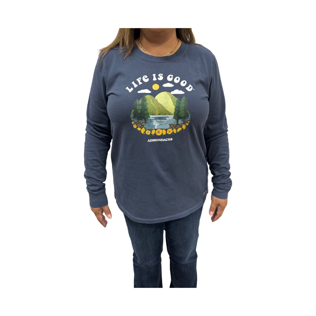 Life Is Good Women's Adirondacks Magic Mountain Tee - Darkest Blue - Lenny's Shoe & Apparel