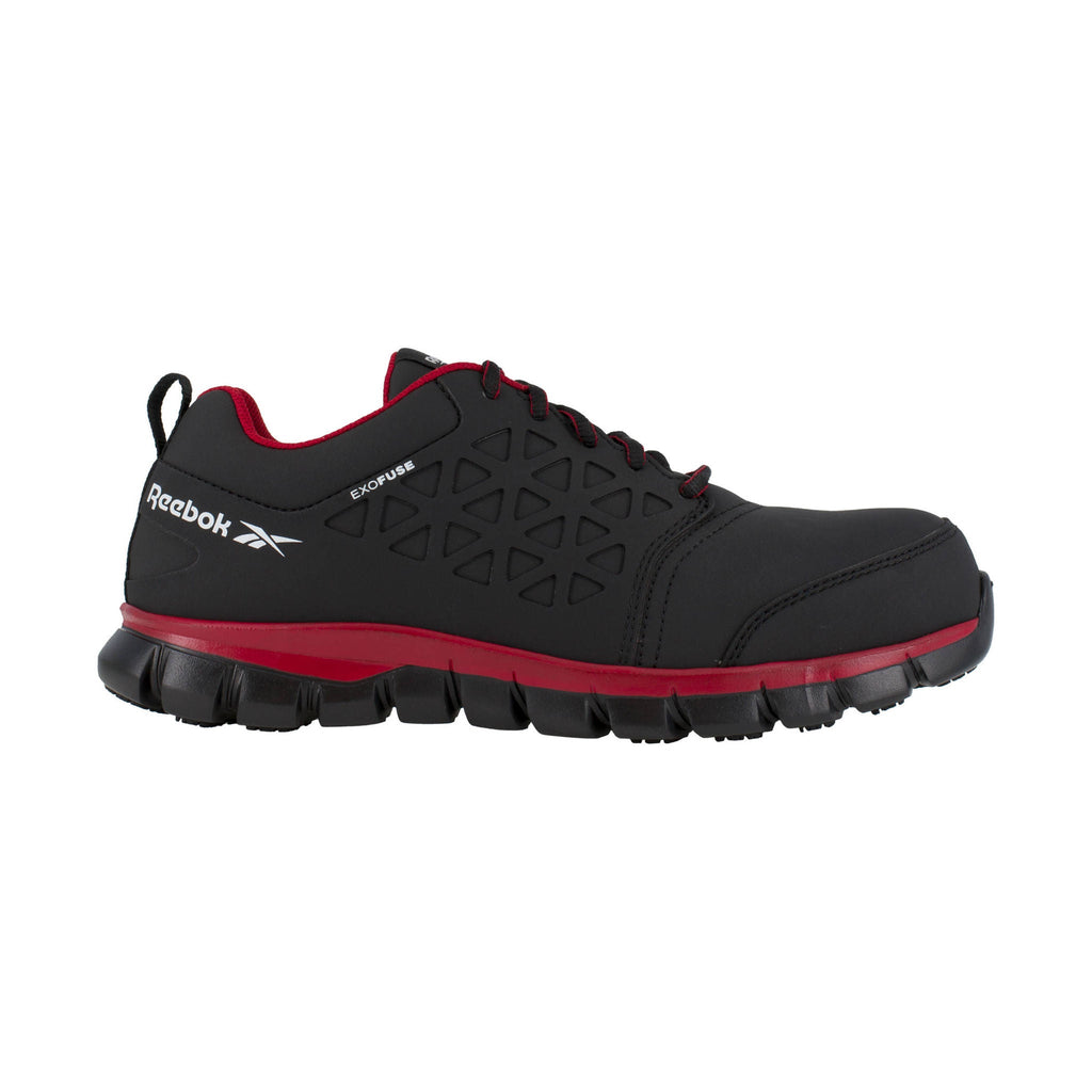 Reebok Work Men's Sublite Cushion Athletic Composite Toe Work Shoes - Black/Red - Lenny's Shoe & Apparel