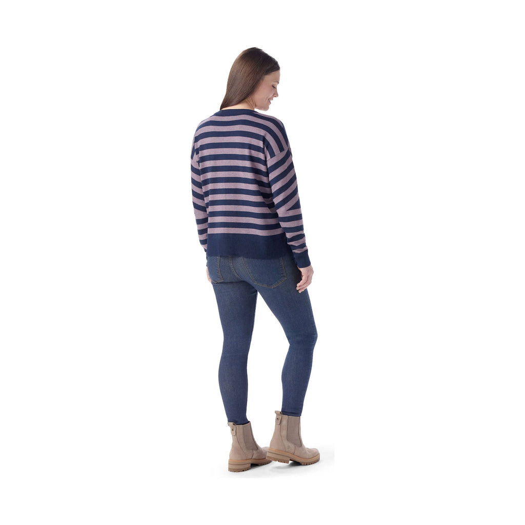 Smartwool Women's Edgewood Boyfriend Crew Sweater - Chalk Violet Heather - Lenny's Shoe & Apparel