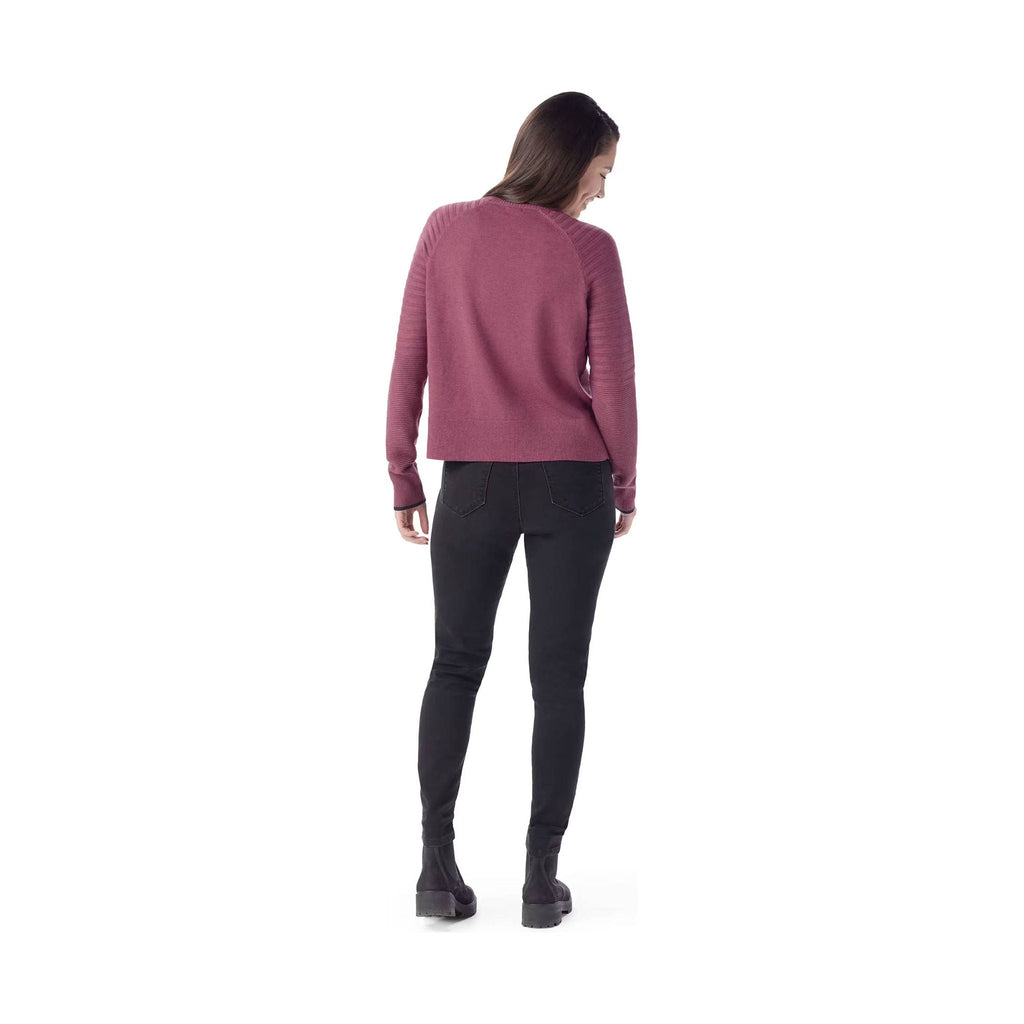 Smartwool Women's Edgewood Mock Neck Sweater - Garden Pink Eggplant - Lenny's Shoe & Apparel