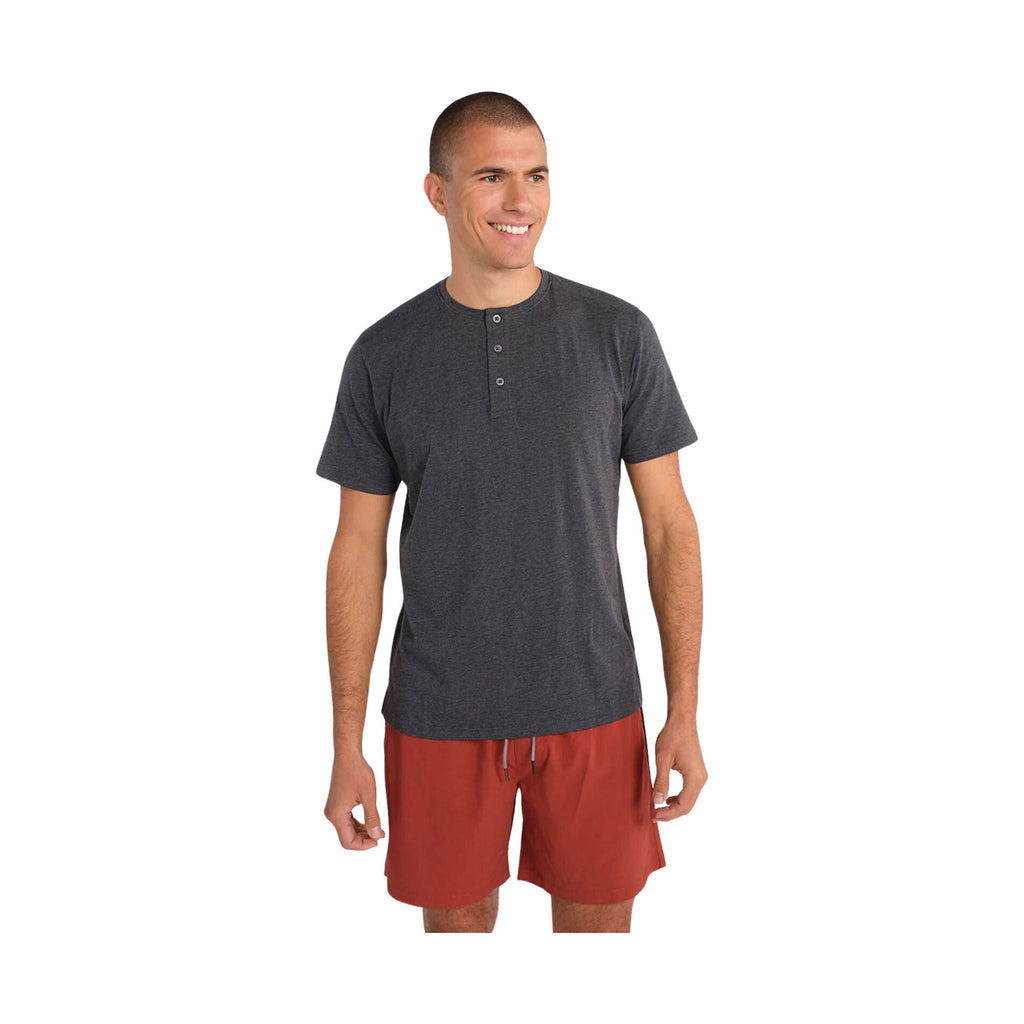 Tasc Men's Everywear Short Sleeve Henley - Iron Heather - Lenny's Shoe & Apparel