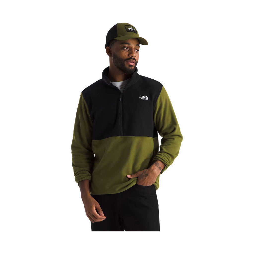 The North Face Men's Glacier Fleece Half Zip - Forest Olive/Black - Lenny's Shoe & Apparel