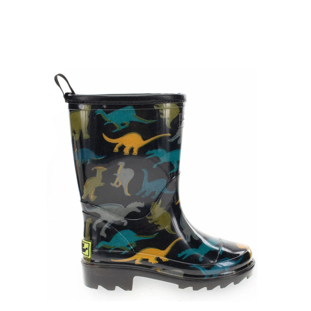 Western Chief Kids' Dino Dimension Faux Fur Rain Boots - Black - Lenny's Shoe & Apparel