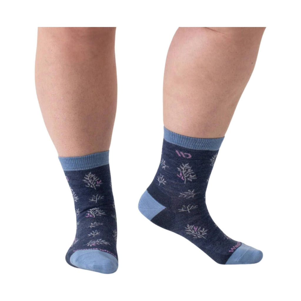 Wide Open Women's Foliage Lightweight Micro Crew Socks - Denim - Lenny's Shoe & Apparel