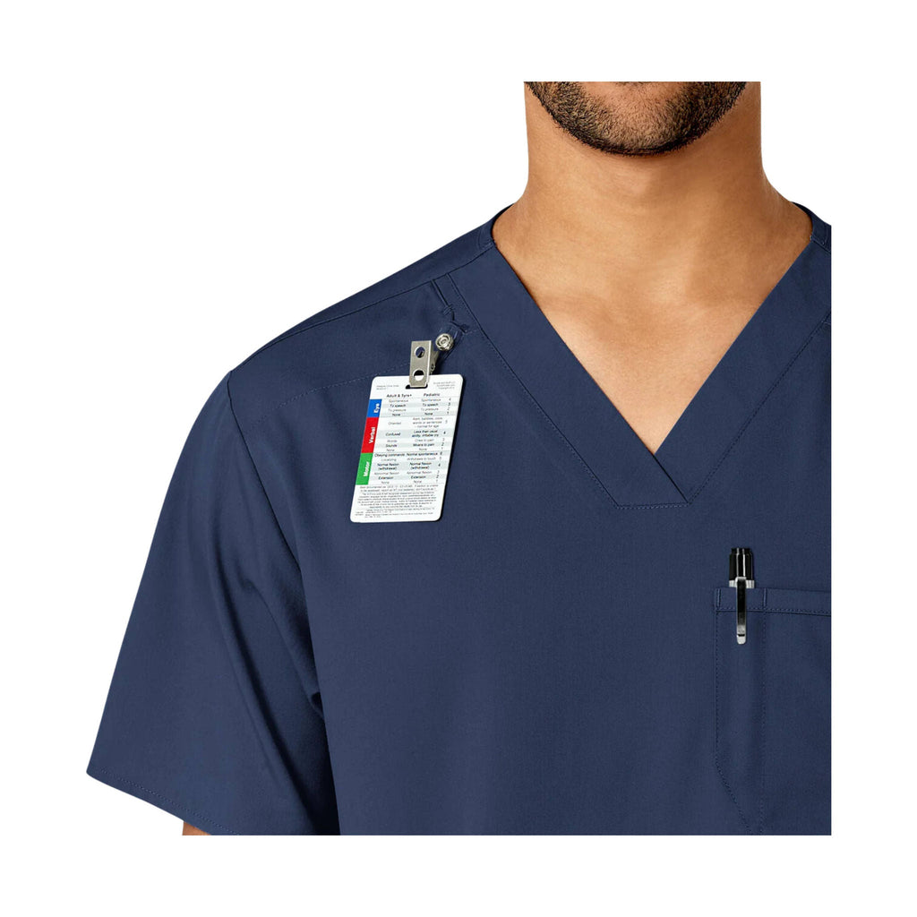 WonderWink Men's Pro V Neck Scrub Top - Navy - Lenny's Shoe & Apparel