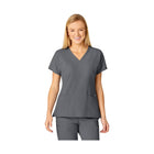 WonderWink Women's Flex Back Fashion V Neck Scrub Top - Pewter - Lenny's Shoe & Apparel