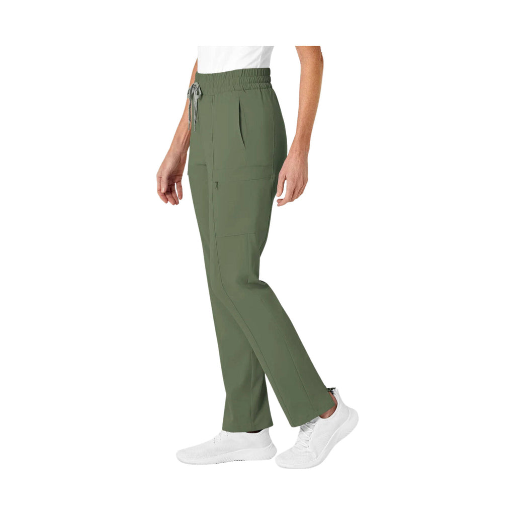 Wonderwink Women's High Waist Slim Leg Scrub Pant - Olive - Lenny's Shoe & Apparel