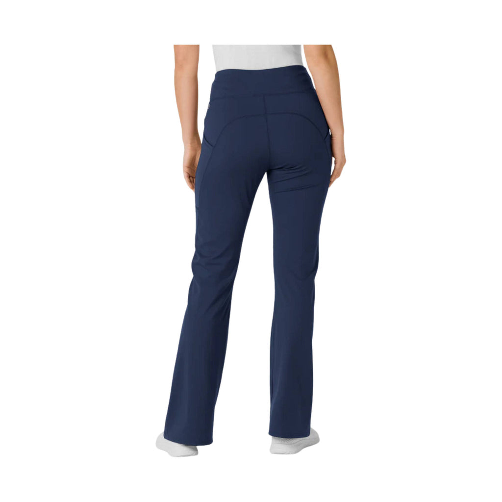 WonderWink Women's Knit Flare Yoga Scrub Pant - Navy - Lenny's Shoe & Apparel