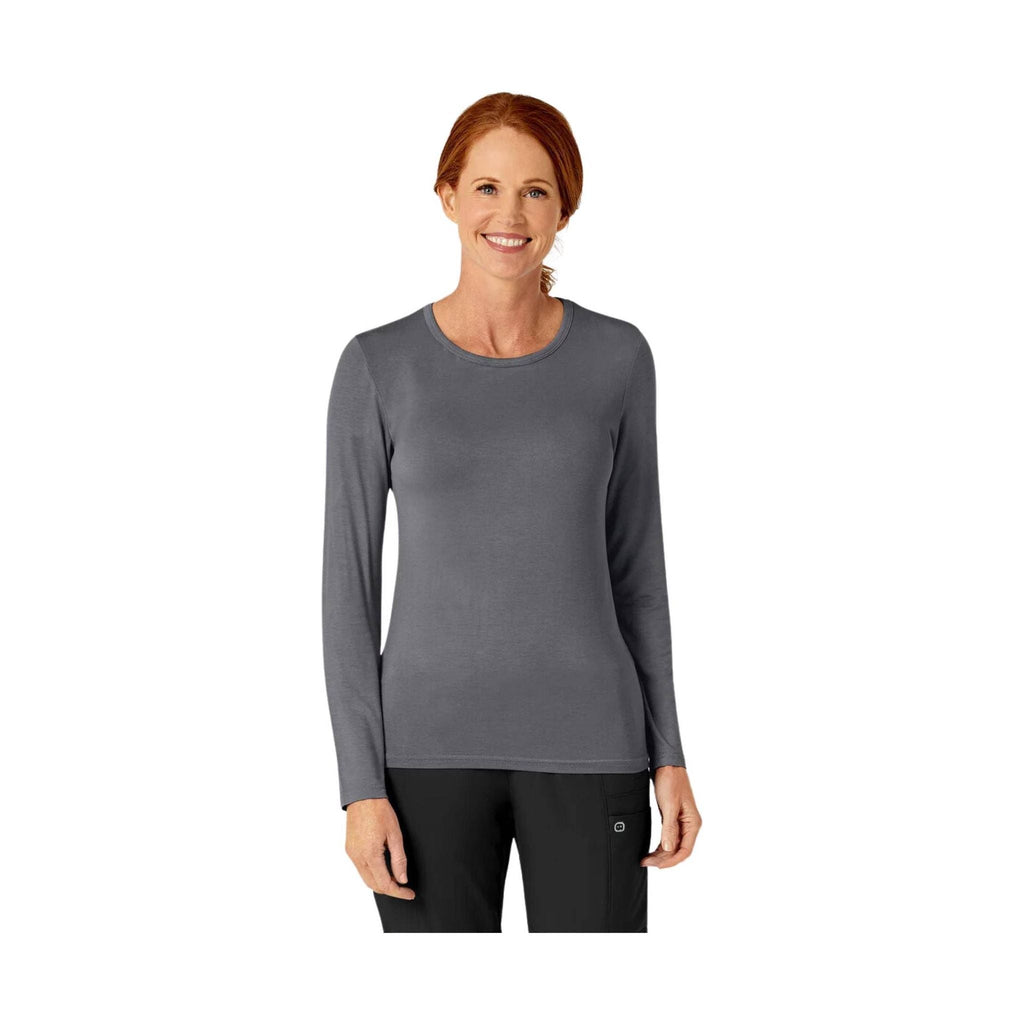 WonderWink Women's Silky Long Sleeve Top - Pewter - Lenny's Shoe & Apparel