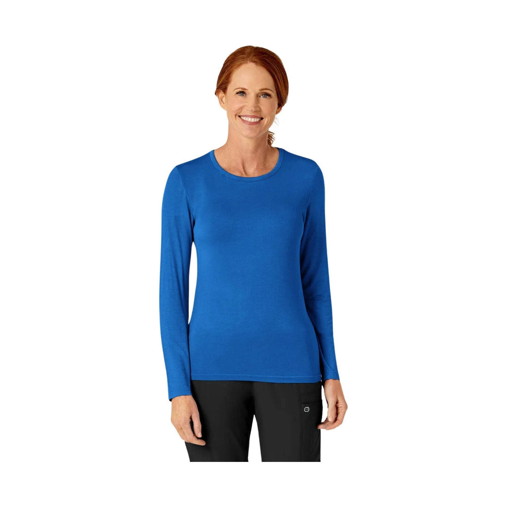 WonderWink Women's Silky Long Sleeve Top - Royal - Lenny's Shoe & Apparel