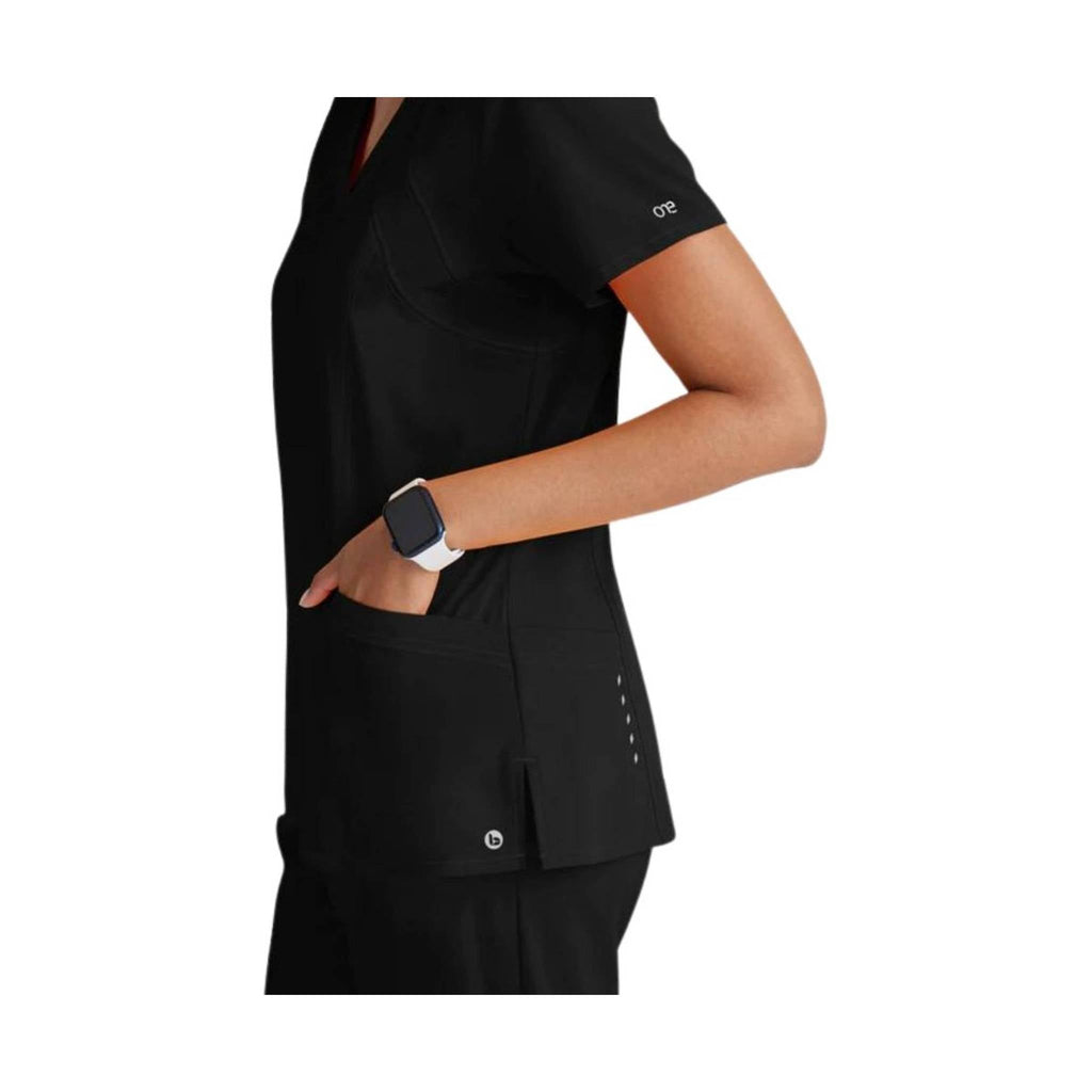 Barco Women's Racer Scrub Top - Black - Lenny's Shoe & Apparel