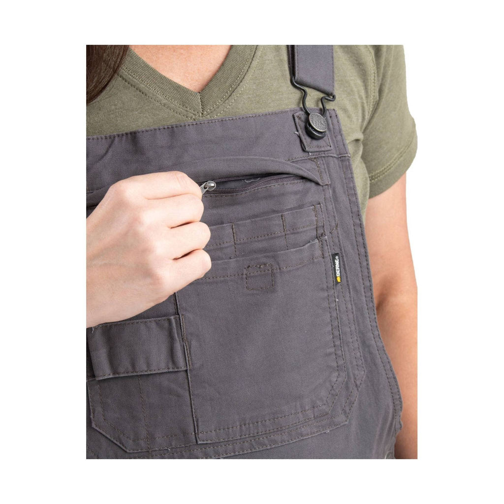 Berne Women's Unlined Stretch Duck Bib Overalls - Titanium - Lenny's Shoe & Apparel