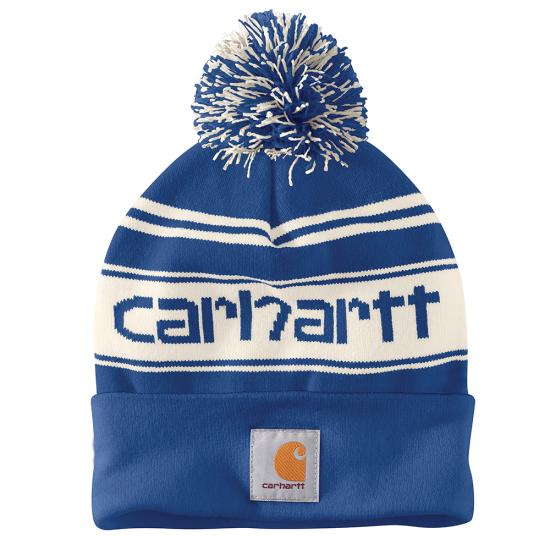 Carhartt Knit Pom-Pom Cuffed Beanie - Glass Blue - Lenny's Shoe & Apparel