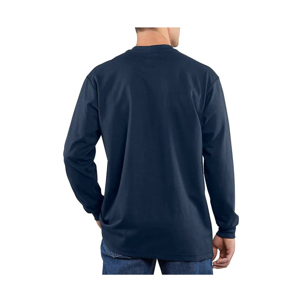 Carhartt Men's Flame Resistant Force Cotton Long-Sleeve T-Shirt - Dark Navy - Lenny's Shoe & Apparel