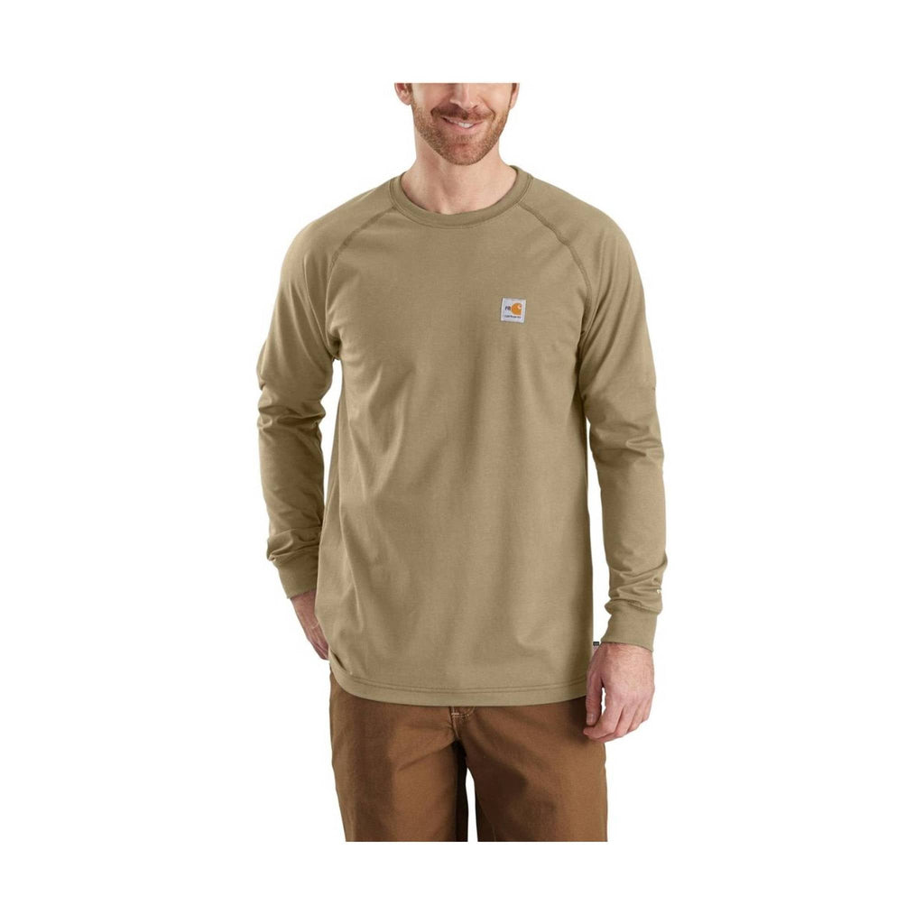 Carhartt Men's Flame Resistant Force Long-Sleeve T Shirt - Khaki - Lenny's Shoe & Apparel