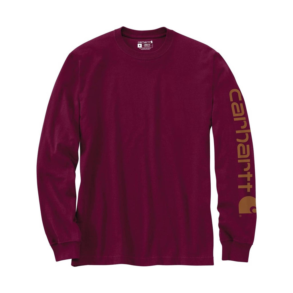 Carhartt Men's Long Sleeve Graphic Logo T-Shirt - Port - Lenny's Shoe & Apparel