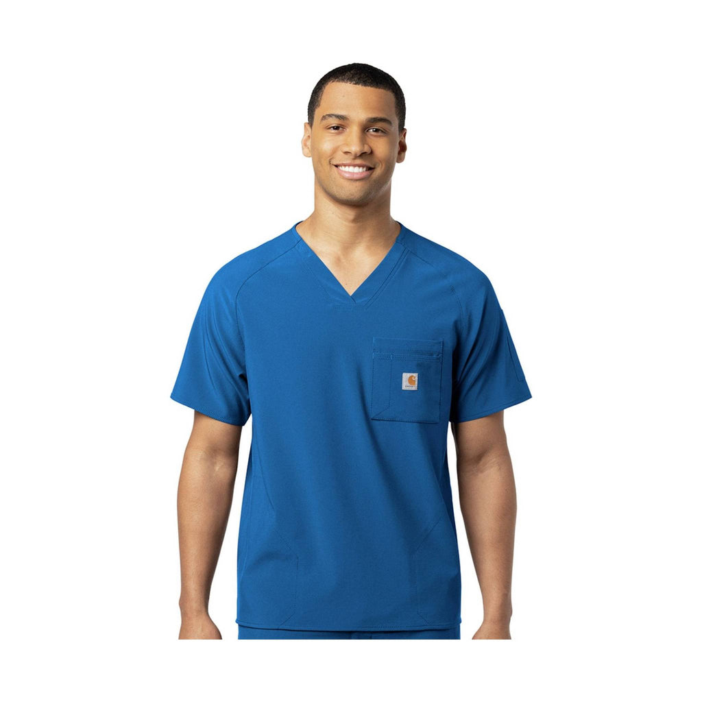 Carhartt Men's Ripstop Chest Pocket Scrub Top - Royal - Lenny's Shoe & Apparel