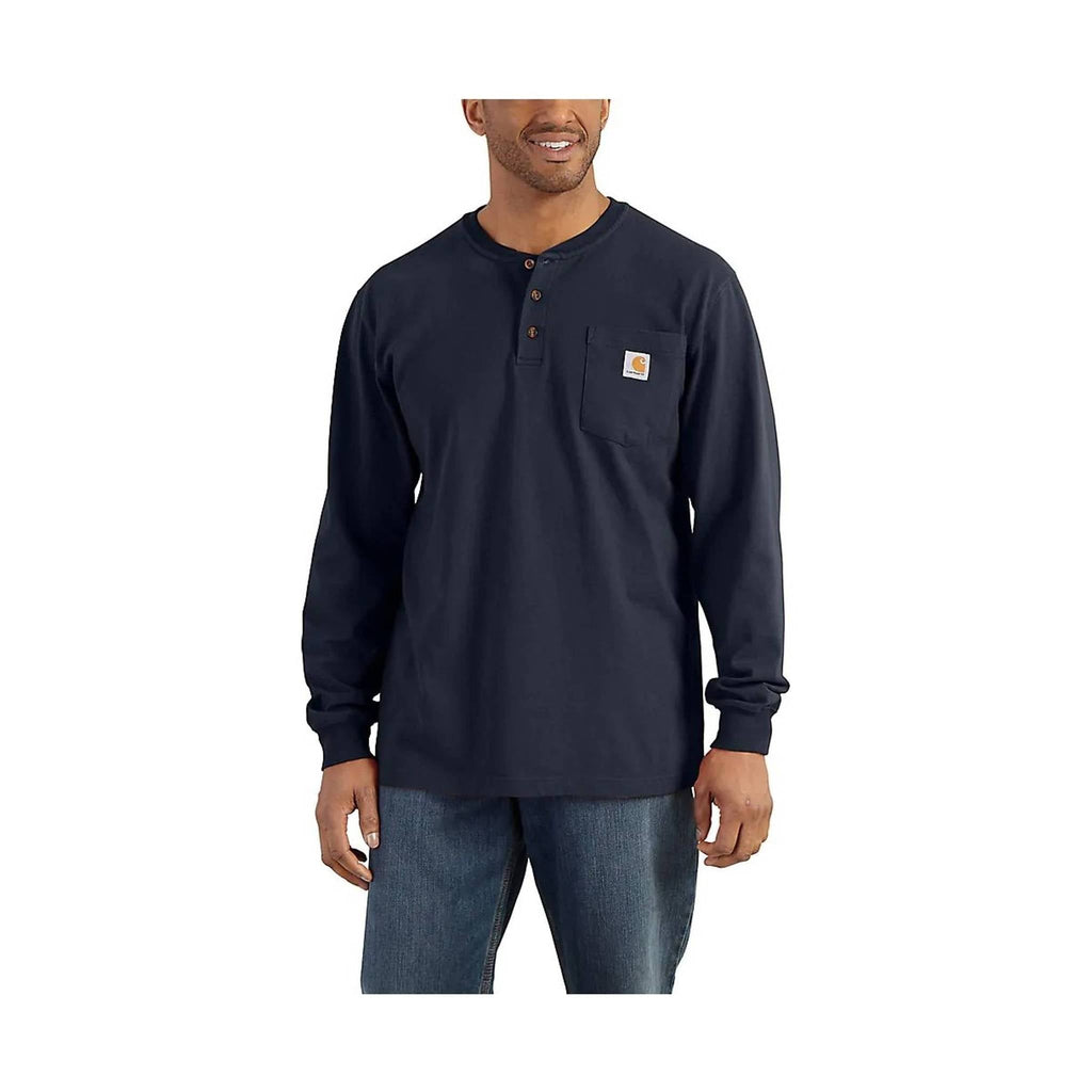 Carhartt Men's Workwear Long Sleeve Henley - Navy - Lenny's Shoe & Apparel