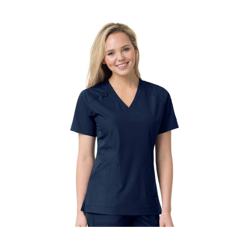 Carhartt Women's Liberty Multi-Pocket V-Neck Scrub Top - Navy - Lenny's Shoe & Apparel