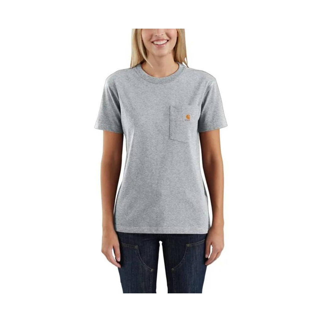 Carhartt Women's Loose Fit Heavyweight Short-Sleeve Pocket T-Shirt - Heather Gray - Lenny's Shoe & Apparel