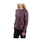 Carhartt Women's Relaxed Fit Midweight Crewneck Logo Sleeve Graphic Sweatshirt - Blackberry Heather - Lenny's Shoe & Apparel