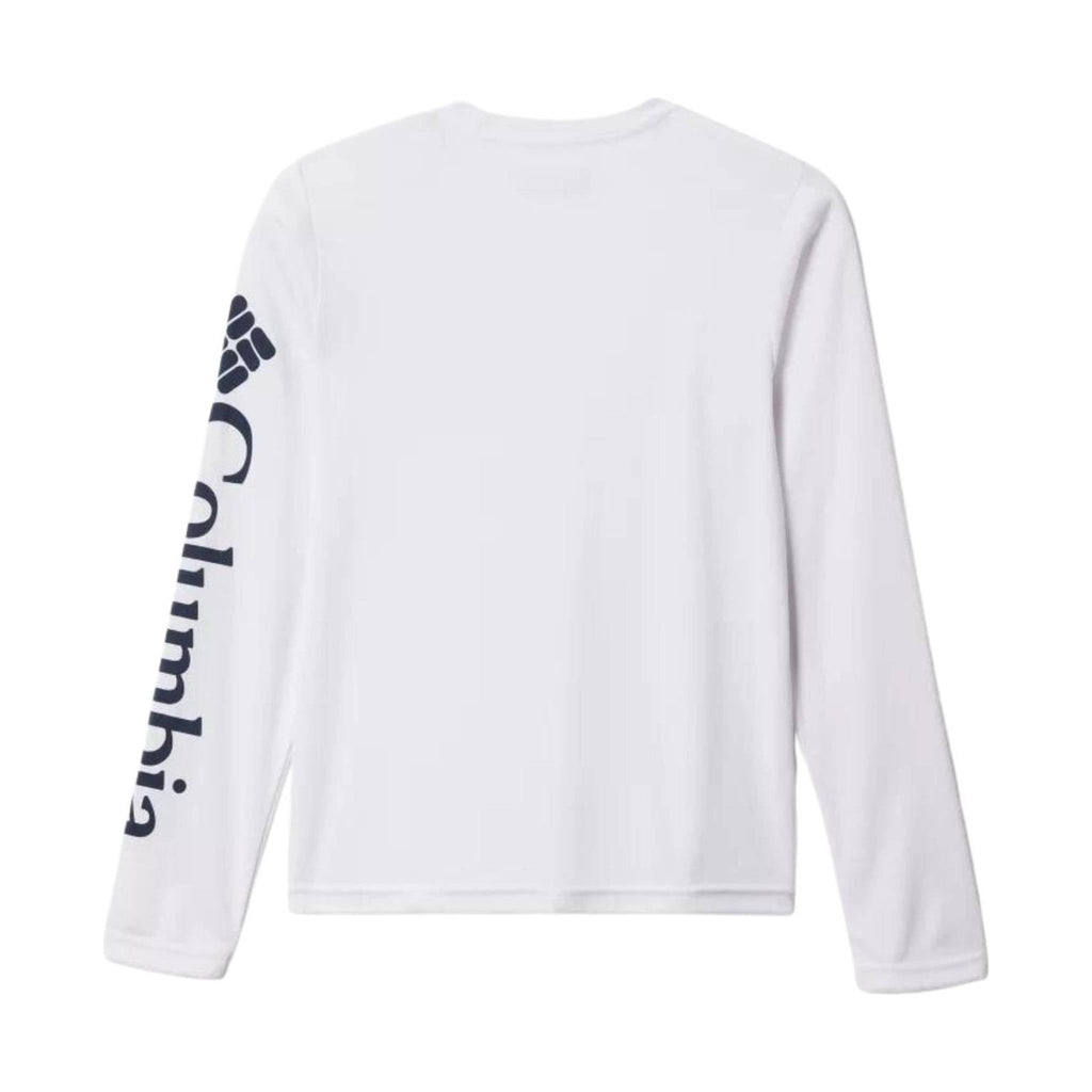 Columbia Kids' PFG Terminal Tackle Long Sleeve Tee - White/Navy - Lenny's Shoe & Apparel