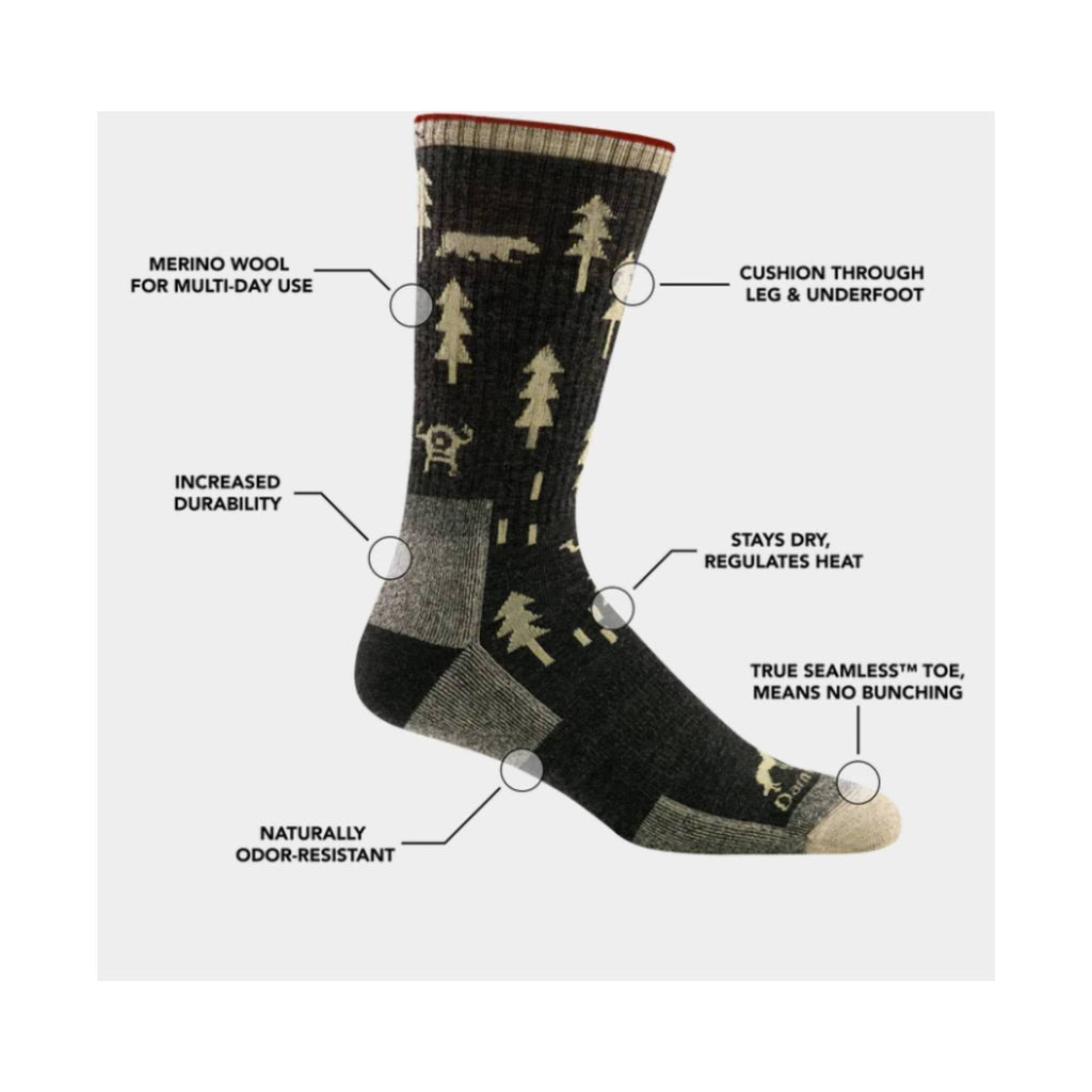 Darn Tough Vermont Men's ABC Boot Midweight Hiking Sock - Black - Lenny's Shoe & Apparel