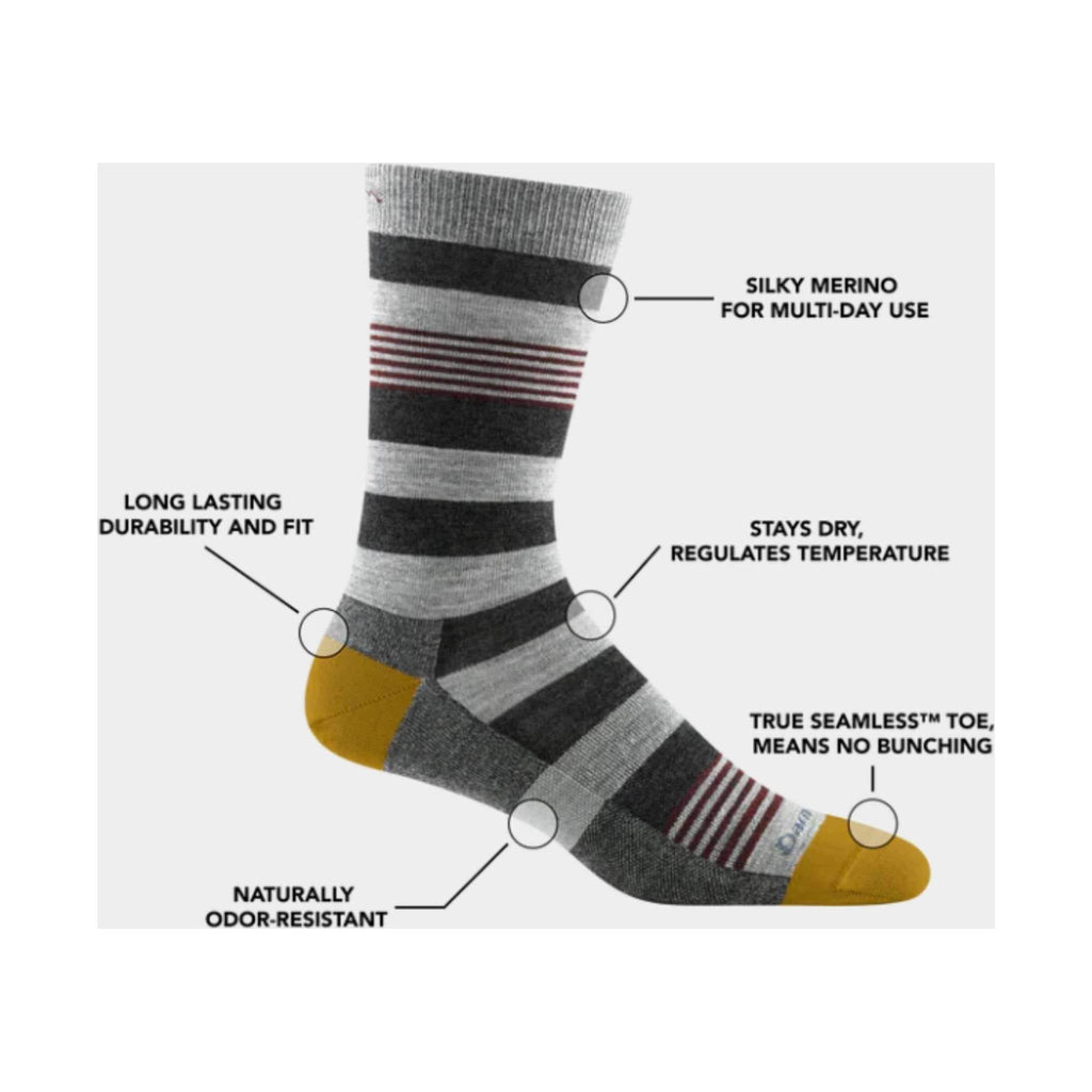 Darn Tough Vermont Men's Oxford Crew Lightweight Lifestyle Sock - Gray - Lenny's Shoe & Apparel