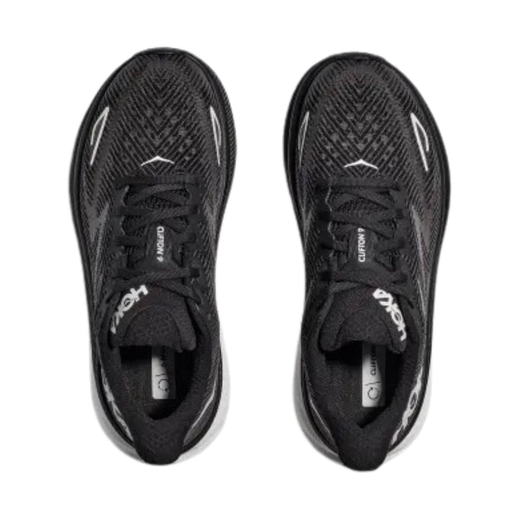 HOKA Women's Clifton 9 - Black/White - Lenny's Shoe & Apparel