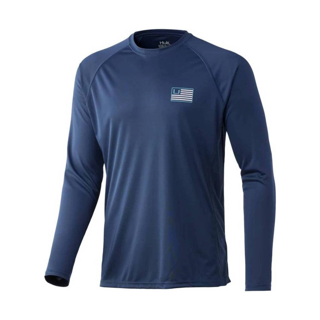 Huk Men's Bars Pursuit Long Sleeve Shirt - Sargasso Sea - Lenny's Shoe & Apparel