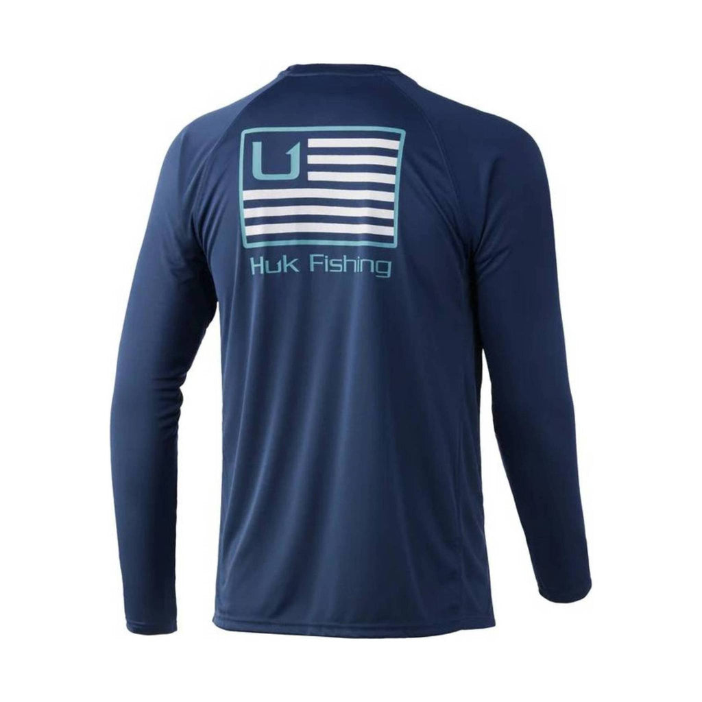 Huk Men's Bars Pursuit Long Sleeve Shirt - Sargasso Sea - Lenny's Shoe & Apparel