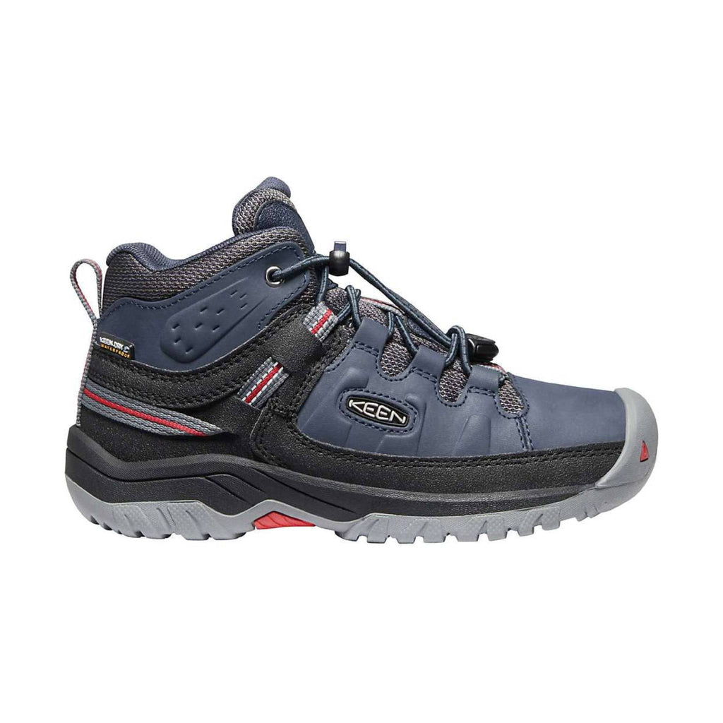 KEEN Big Kids' Targhee Mid Waterproof Hiking Boot - Blue Nights/Red Carpet - Lenny's Shoe & Apparel