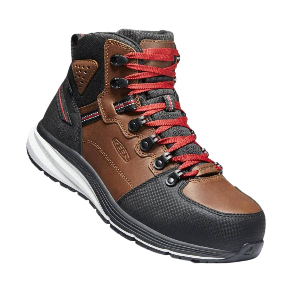 KEEN Utility Men's Red Hook Mid Waterproof Carbon Fiber Toe Work Boot - Tobacco/Black - Lenny's Shoe & Apparel