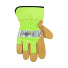 Kinco Men's Hi-Vis Green and Grain Pigskin Palm Work Gloves - Beige/Green - Lenny's Shoe & Apparel