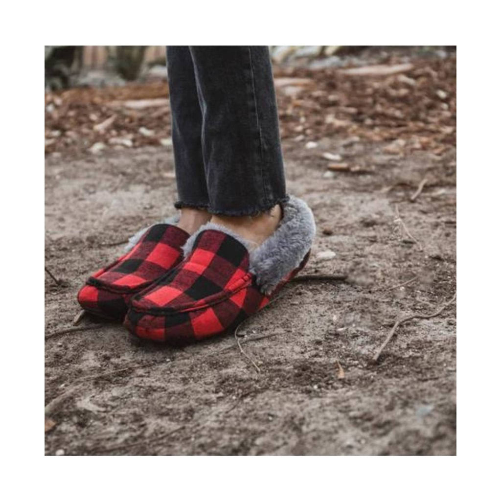 Lamo Women's Aussie Moc Slipper - Red Plaid - Lenny's Shoe & Apparel