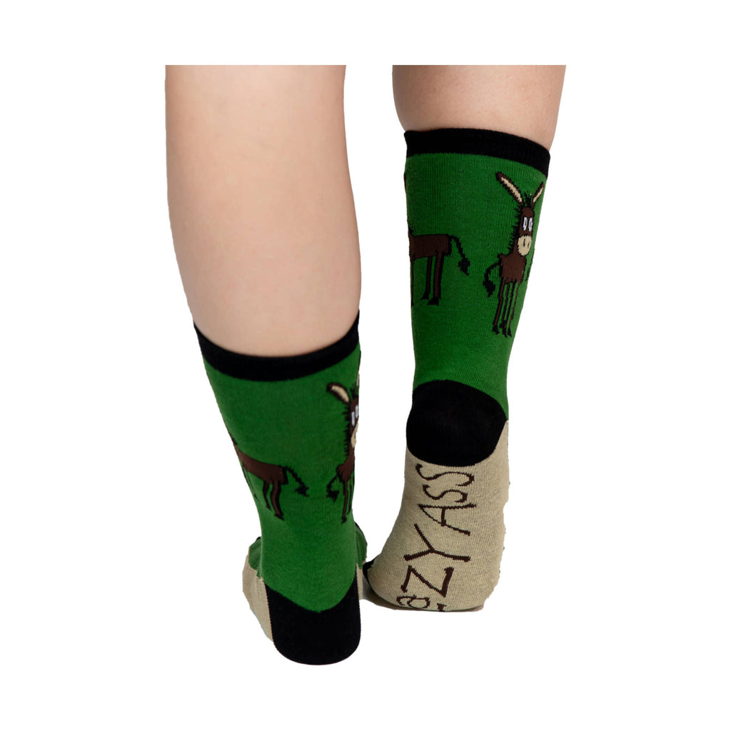 Lazy One Lazy Ass Donkey Crew Sock - Green - Lenny's Shoe & Apparel