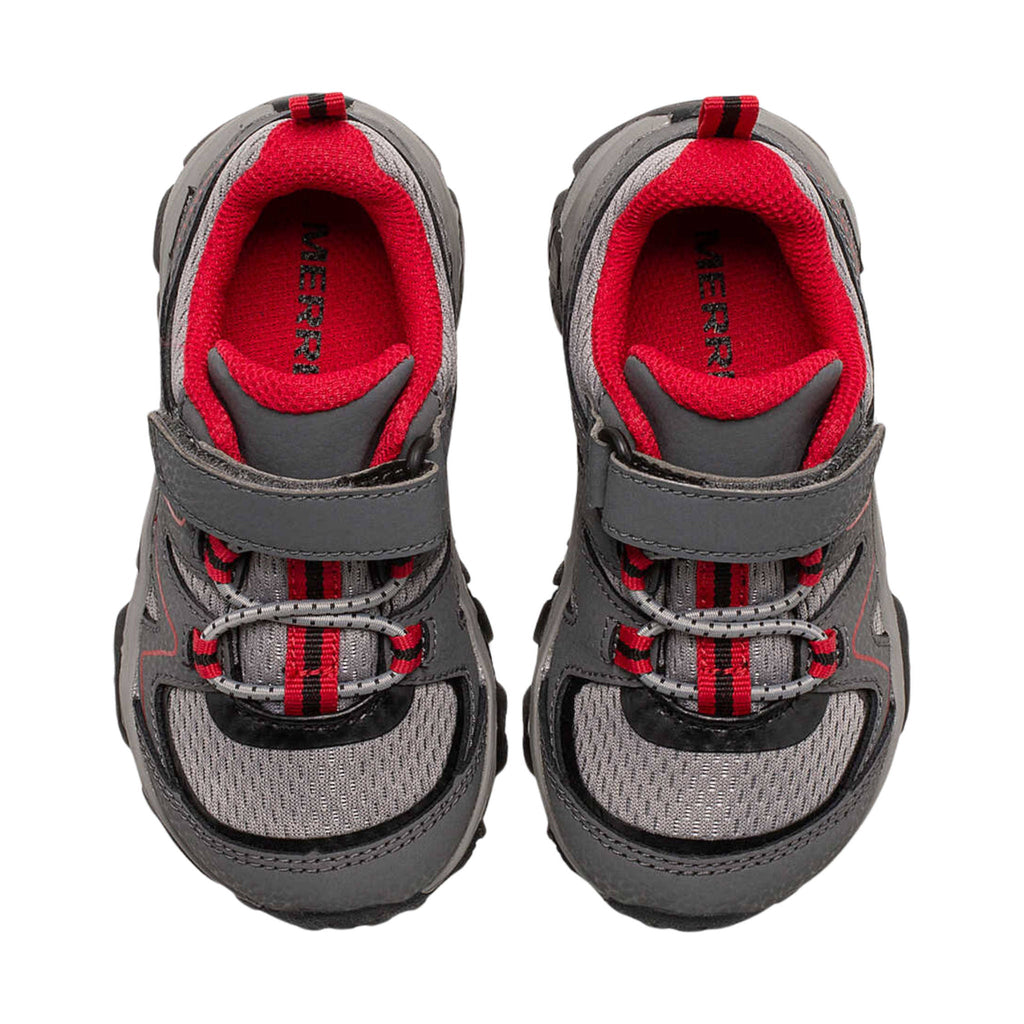 Merrell Little Kids' Trail Quest Jr. Shoes - Grey/Black/Red - Lenny's Shoe & Apparel